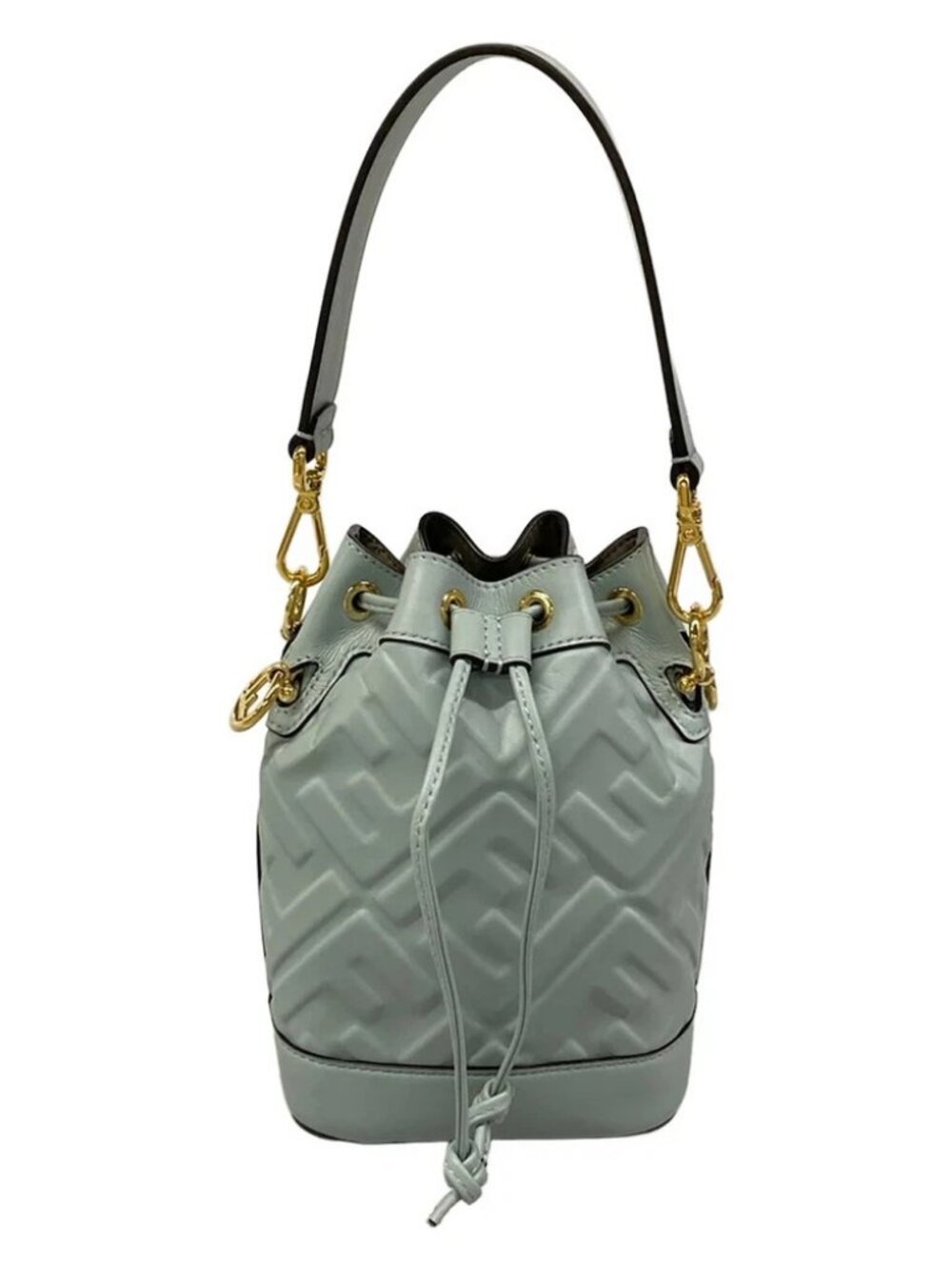 FENDI Mon Tresor 8BS093 Light Blue Leather Handbag